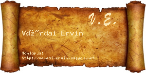 Várdai Ervin névjegykártya